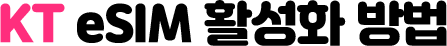 KT eSIM 활성화 방법
